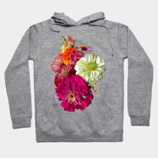 Zinnia Bouquet Mixed Colors Hoodie